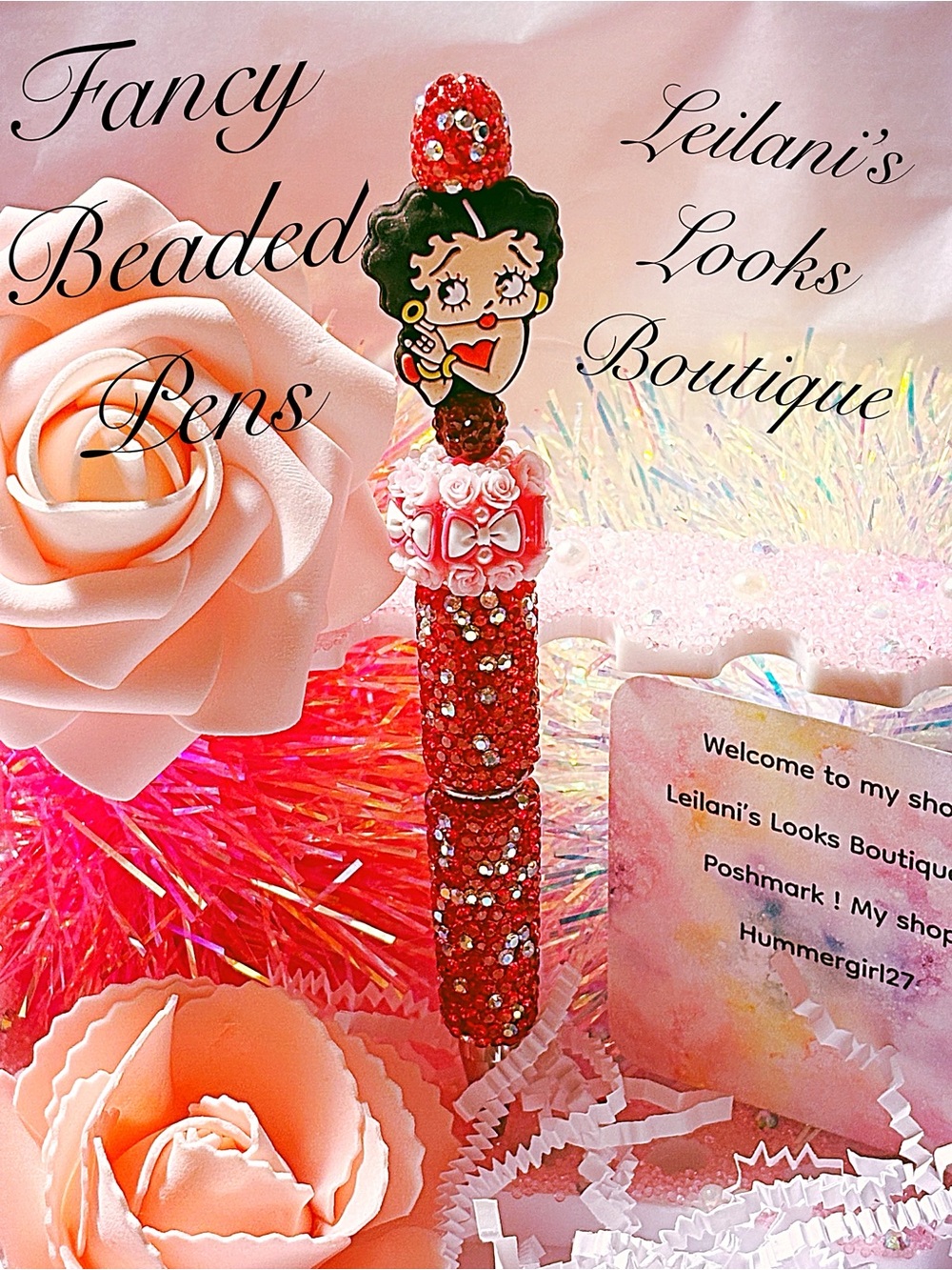 Betty Boop Red Beaded Decorative Pen